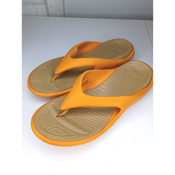 CROCS Other - Crocs Thong Sandals Men's Size 12 Orange Flip Flops